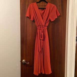 SHEIN Flutter Sleeve Wrap Dress
